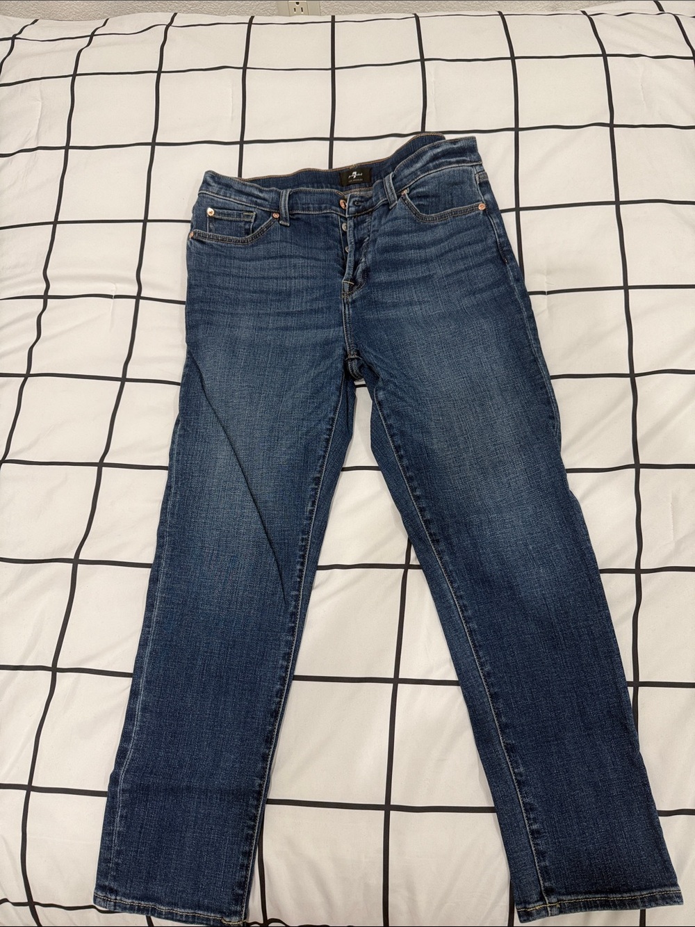 7 For All Mankind Indigo Straight Leg Jeans